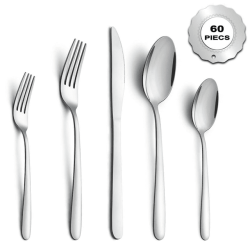 Bestdin Silverware Set, 60 Pieces Stainless Steel Flatware Set for 12, Include Fork Knife Spoon Set, Mirror Polished, Dishwasher Safe Bestdin Silverware Set, 60 Pieces Stainless Steel Flatware Set for 12, Include Fork Knife Spoon Set, Mirror Polished, Dishwasher Safe