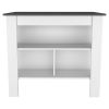 Rockaway 3-Shelf Kitchen Island White and Onix