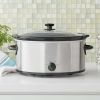 6 Quart Oval Slow Cooker, Stainless Steel Finish, Glass Lid,