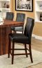 Beautifully sleek Transitional 2pcs Counter Height Chairs Brown Cherry Leatherette Cushion Seat Kitchen Dining Room Furniture Parson High Chairs