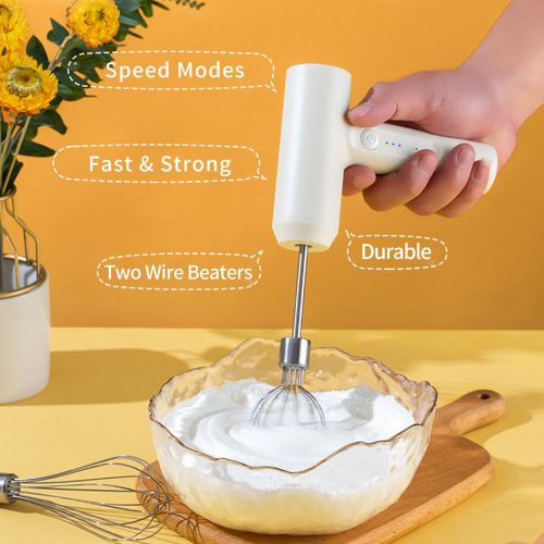 Electric Egg Beater With 2 Wire Beaters Portable Food Blender Whisk 3 Speeds Handheld Food Mixer ,USB Rechargeable Handheld Egg Beater Electric Egg Beater With 2 Wire Beaters Portable Food Blender Whisk 3 Speeds Handheld Food Mixer ,USB Rechargeable Handheld Egg Beater