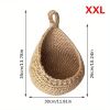 1pc Wall Hanging Basket, Bohemian Style Woven Basket, Creative Teardrop Shape Suitable For Vegetables And Fruits, Kitchen Storage Basket